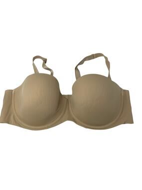 Cacique Lightly Lined Multi-Way Strapless Bra Womens Size 46D Nude Beige